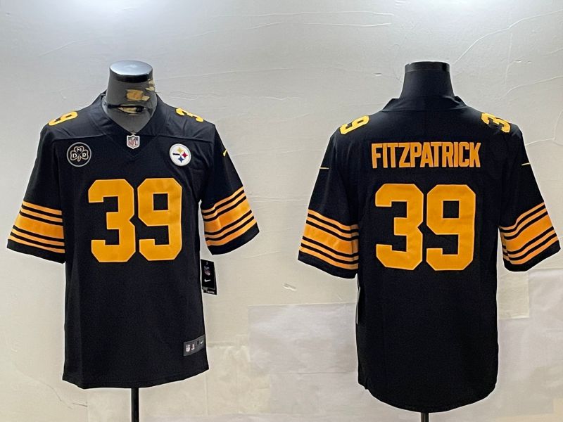 Men Pittsburgh Steelers #39 Fitzpatrick Black 2024 Nike Limited NFL Jersey style 2